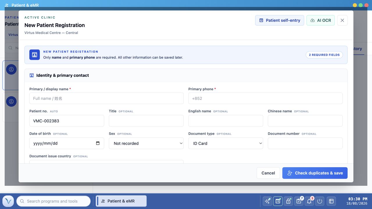 New Patient form